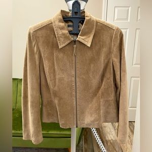 Light Tan Vintage Suede Liz Claiborne Zipper Jacket